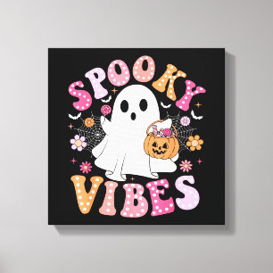 Lienzo Vibraciones Espeluznantes Fantasma Retro Groovy Ha