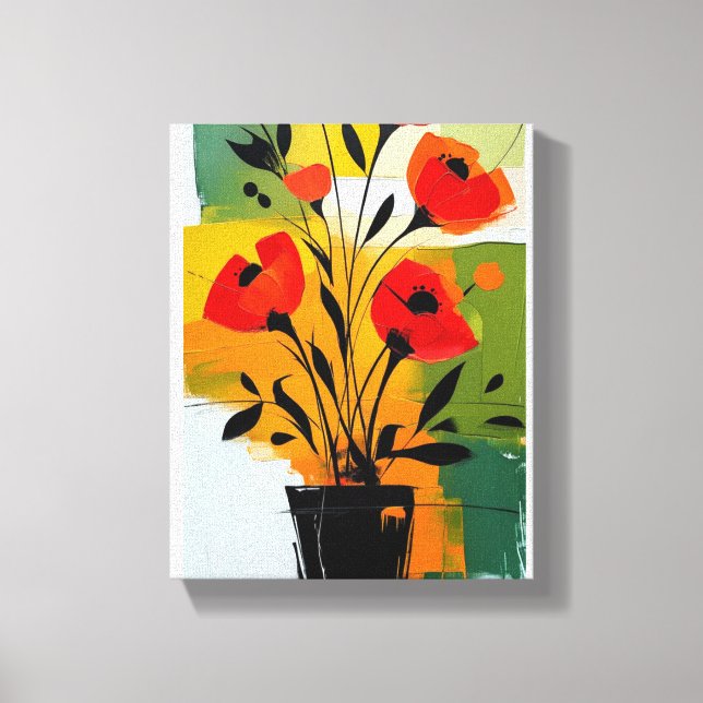 Lienzo vibrant abstract floral still plant (Anverso)