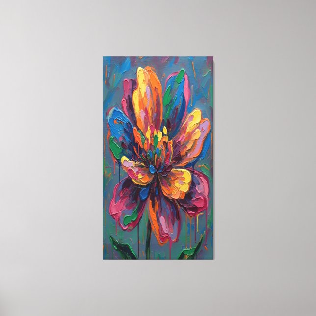 Lienzo “Vibrant Abstract Flower Art Print” (Anverso)