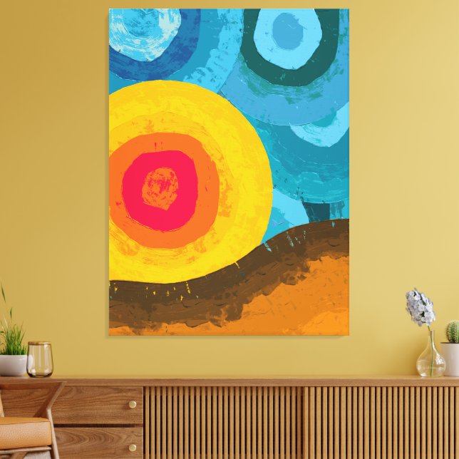 Lienzo Vibrant Abstract Sun Mountain Landscape (Insitu (Sala de estar))