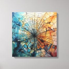 Lienzo Vibrant Alcohol Ink Spiderweb Abstract