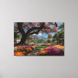 Lienzo Vibrant Blossom Tree Garden Paradise View
