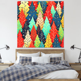 Lienzo Vibrant Christmas Tree Pattern Art