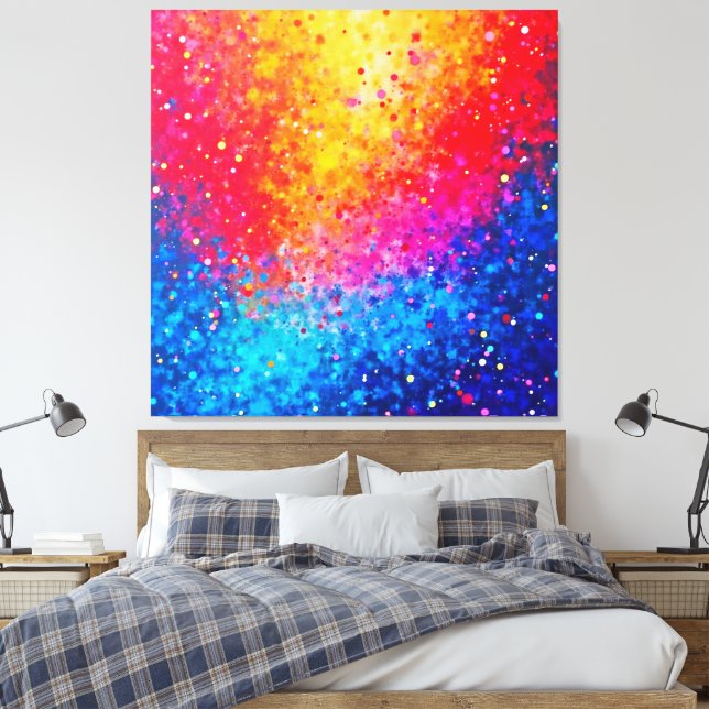 Lienzo Vibrant Confetti Starburst Art (Insitu(Dormitorio))