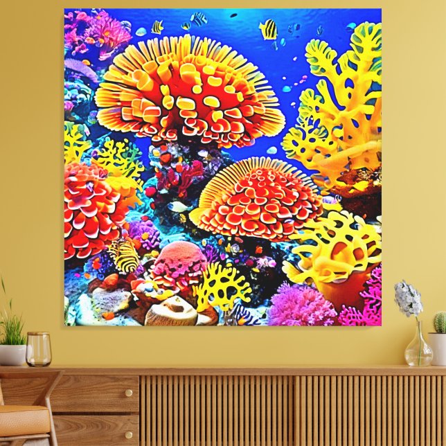 Lienzo Vibrant Coral Reef Sea Wonder Art (Insitu (Sala de estar))