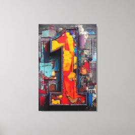 Lienzo Vibrant Industrial Graffiti Number One