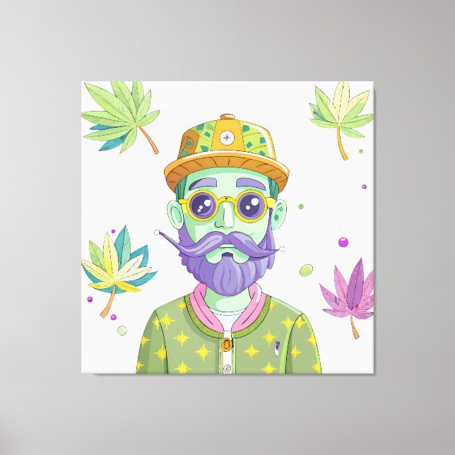 Lienzo Vibrant Monarch Butterfly Illustration on Light Ba (Anverso)