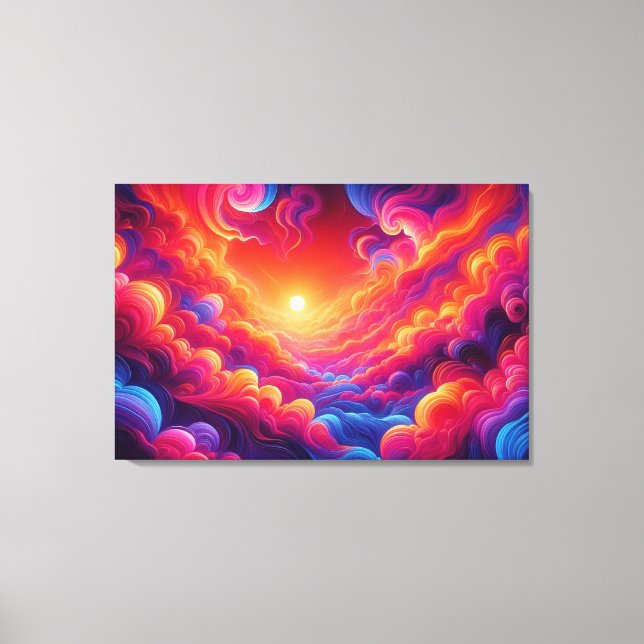 Lienzo Vibrant Neon Sunset (Anverso)