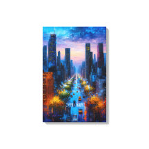 Vibrant Night Cityscape Canvas Print