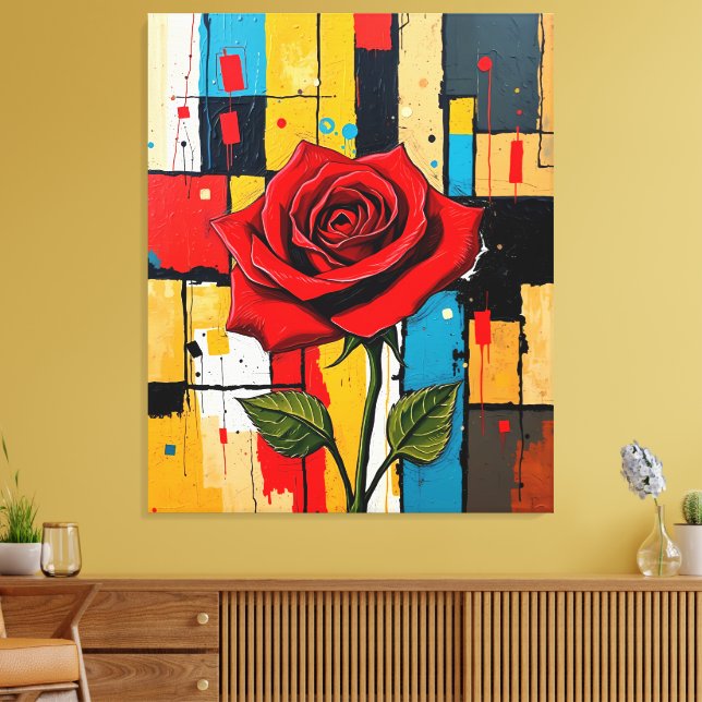 Lienzo Vibrant Rose in Abstract Cityscape (Insitu (Sala de estar))