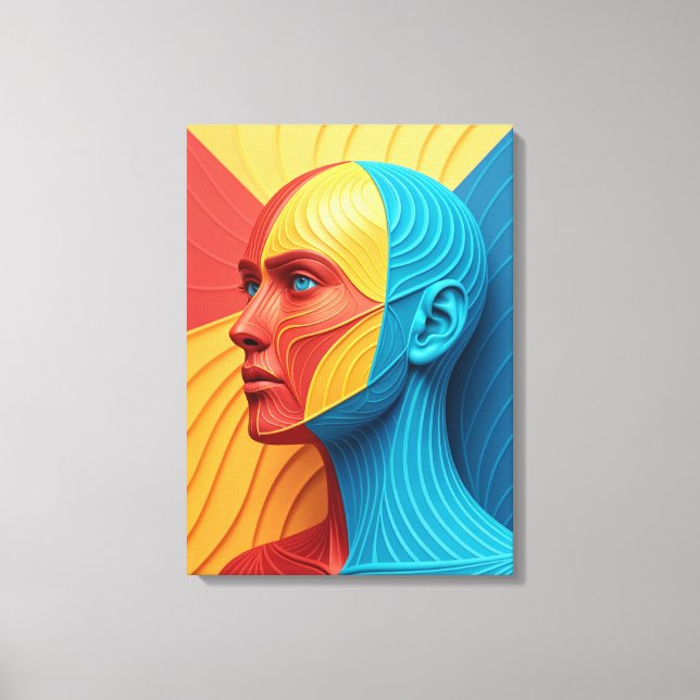 Lienzo Vibrant Soul Colorful Abstract Face (Anverso)