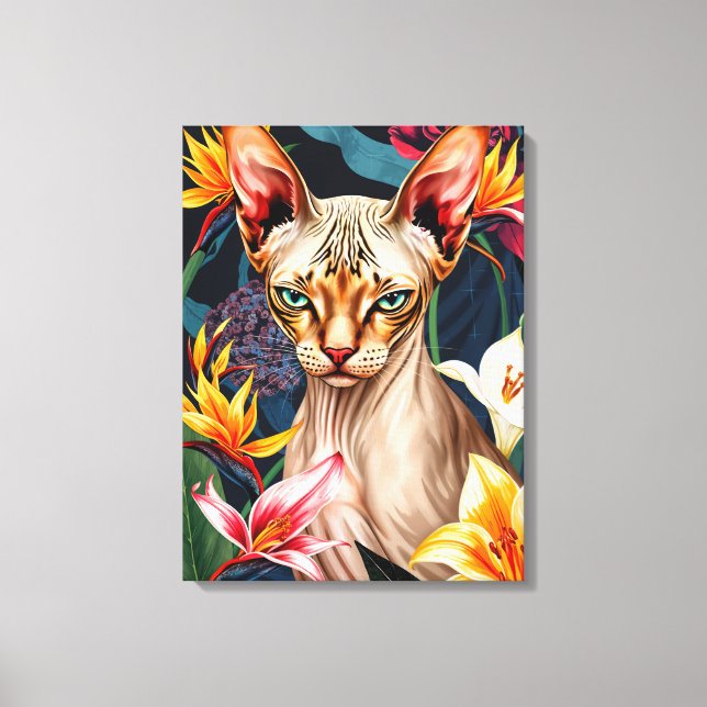 Lienzo Vibrant Sphynx Cat Digital Artwork (Anverso)
