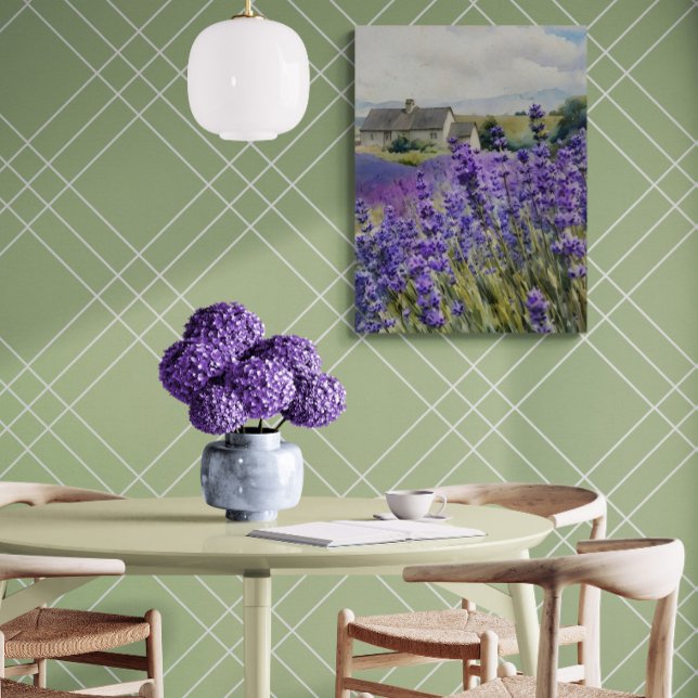 Lienzo  Vibrant Watercolour Lavender Field  (Subido por el creador)