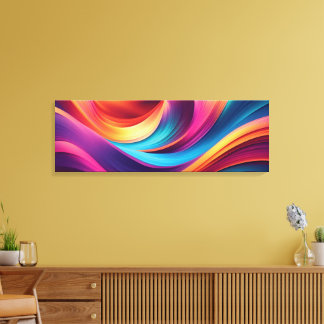 Lienzo Vibrante Abstract Waves Wall Art - Colorido Modern
