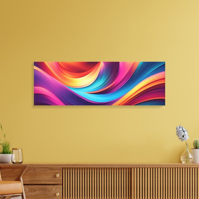 Lienzo Vibrante Abstract Waves Wall Art - Colorido Modern (Insitu (Sala de estar))