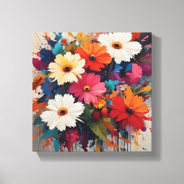 Lienzo Vibrante acuarela Daisy Bouquet (Anverso)