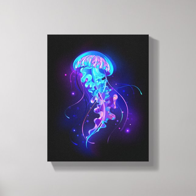 Lienzo Vibrante color Glustre medusas (Anverso)