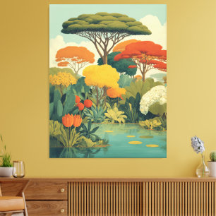 Lienzo Vibrante escena de la jungla de Safari