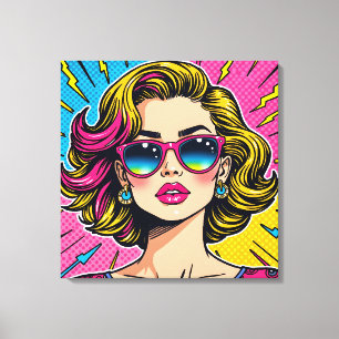 Lienzo Vibrante Glam Pop Art - Estilo Retro 80