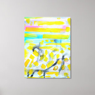 Lienzo Vibrante Horizonte Dorado Abstracto