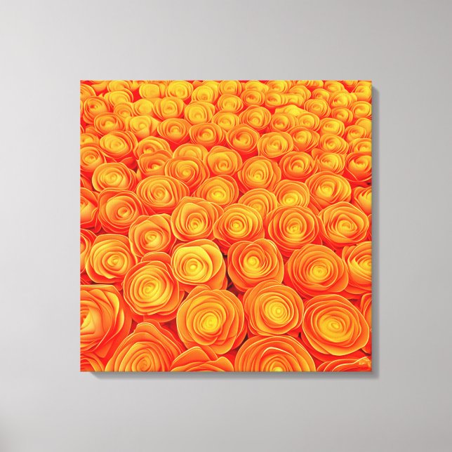 Lienzo Vibrante Naranja Rosa Garden (Anverso)
