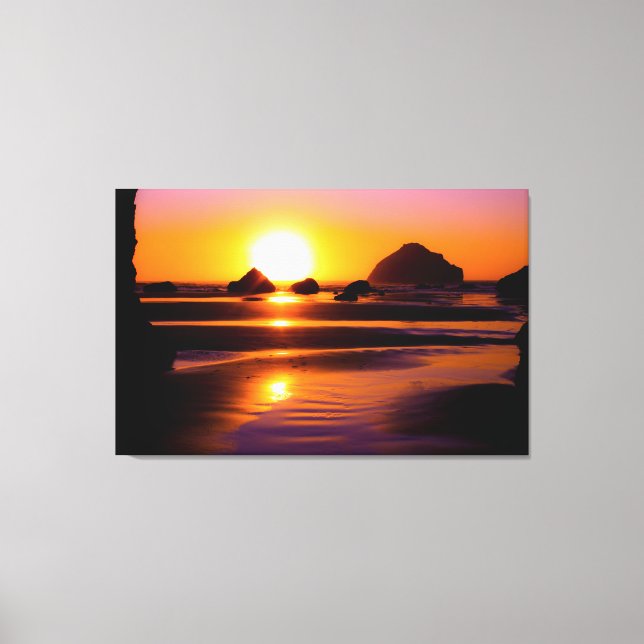 Lienzo Vibrante Ocean Sunset Canvas Wall Art (Anverso)