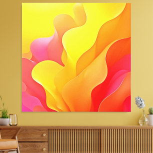 Lienzo Vibrante Ola abstracta de diseño cálido