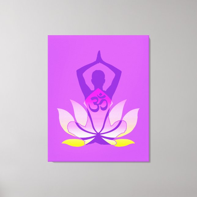 Lienzo Vibrante OM Namaste Espíritu Lotus Flor Yoga (Anverso)