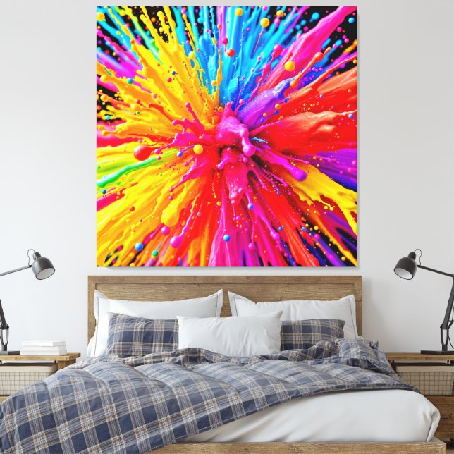 Lienzo Vibrante Paint Burst Energy (Insitu(Dormitorio))