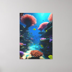 Lienzo Vibrante paisaje de arrecifes de coral