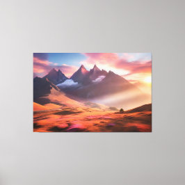 Lienzo Vibrante paisaje montañoso y fluvial