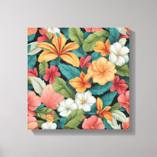 Lienzo Vibrante patrón de paraíso tropical sin foco