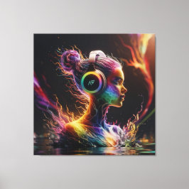 Lienzo Vibrante pintura de agua 3D con patrones de rotaci