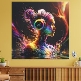 Lienzo Vibrante pintura de agua 3D con patrones de rotaci