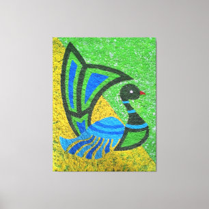 Lienzo Vibrante pintura de pavo real
