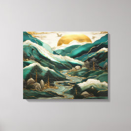 Lienzo Vibrante Resumen De Las Grullas De Atardecer Rasca