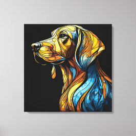 Lienzo Vibrante Reveridad Canina - Pintura de vidrio manc