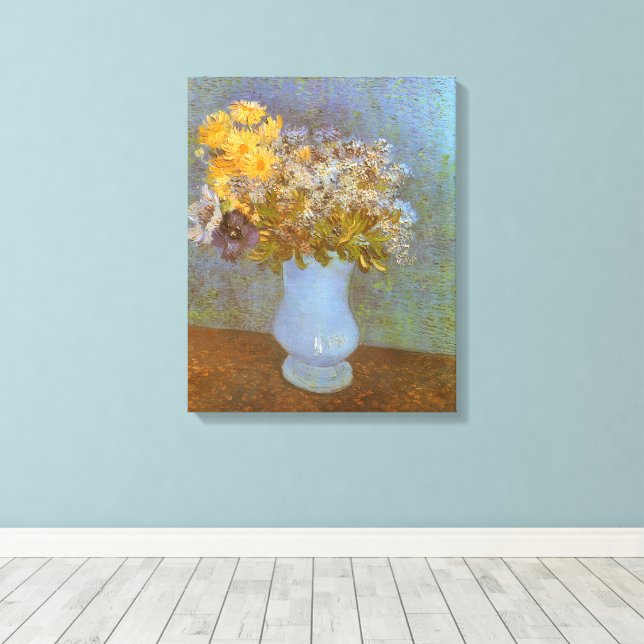 Lienzo Vicente van Gogh Vase de Lilacs, Daisies, Anemones (Insitu (piso de madera))