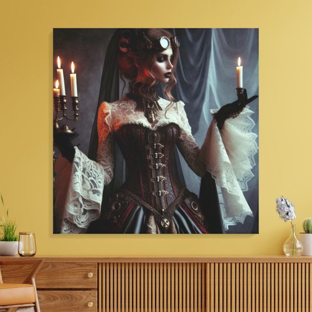 Lienzo Victoria Gothic Steampunk Elegant Lady (Insitu (Sala de estar))