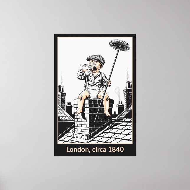 Lienzo Victorian Baby Chimney Sweep. Funny Baby (Anverso)