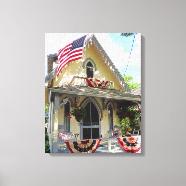 Lienzo Victoriano amarillo con Bunting - Viñetería de Mar (Anverso)