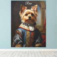 Victoriano Yorkshire Terrier en ropa caprichosa