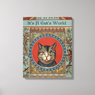 Lienzo Vida de gato vintage para gatito clásico victorian