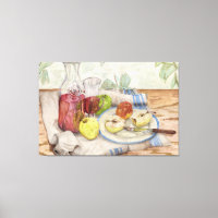 Vida de la fruta y la pintura al vino