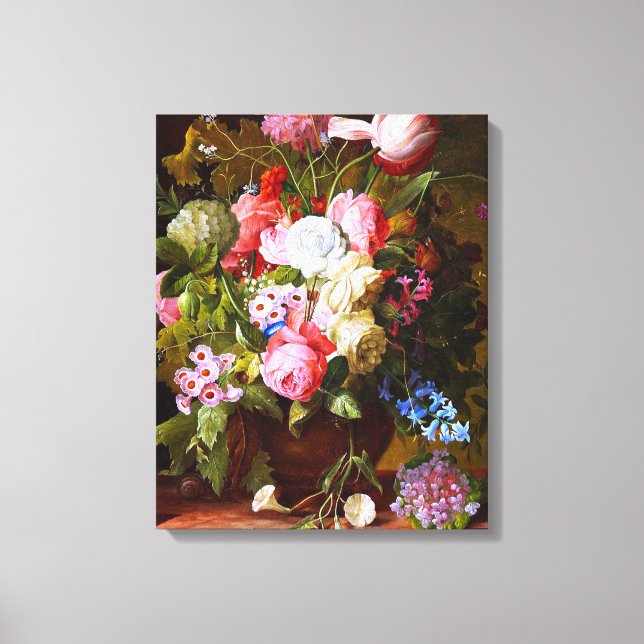 Lienzo Vida De Las Flores De Los Tulipanes Y Híacenos De  (Anverso)