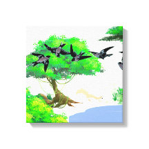 Vida de los bosques primaverales con aves y ardill