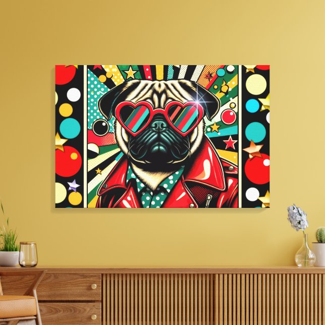 LIENZO VIDA DE PUG EN LOS AÑOS 80-3 (Insitu (Sala de estar))