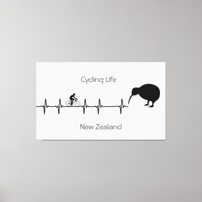 Lienzo Vida en bicicleta, personalizable de Nueva Zelanda (Anverso)