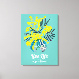 Lienzo Vida en plena flor Amarillo Wattle Mimosa