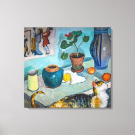 Lienzo Vida fija con gato | Auguste Macke |